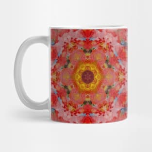 Digital Mandala Red Yellow and Blue Mug